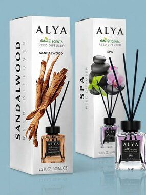 Alya Nature's Scents Reed Diffuser Set 2 Pack Sandalwood & Spa 100ml